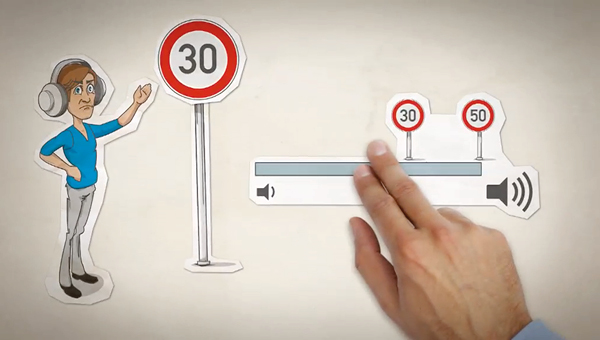 Vorschaubild: Erklärvideo zum Tempolimit mit Schiebe-Legetechnik