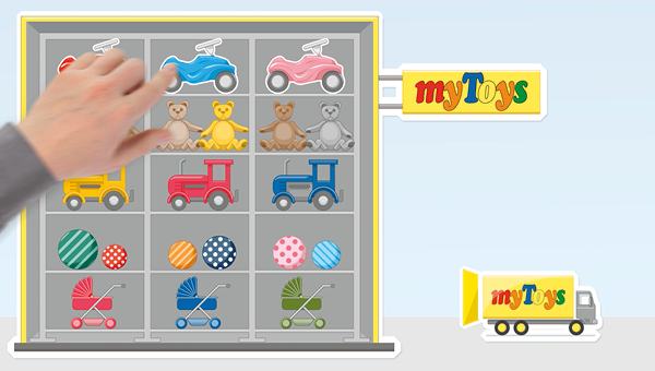 Vorschaubild: Erklärvideo für myToys mit Schiebe-Legetechnik